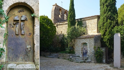 22 - La chapelle du château de Confoux (porte sculptée par IgorMitoraj)
